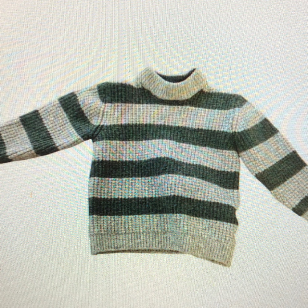 Striped Gray and Green Men's Sweater